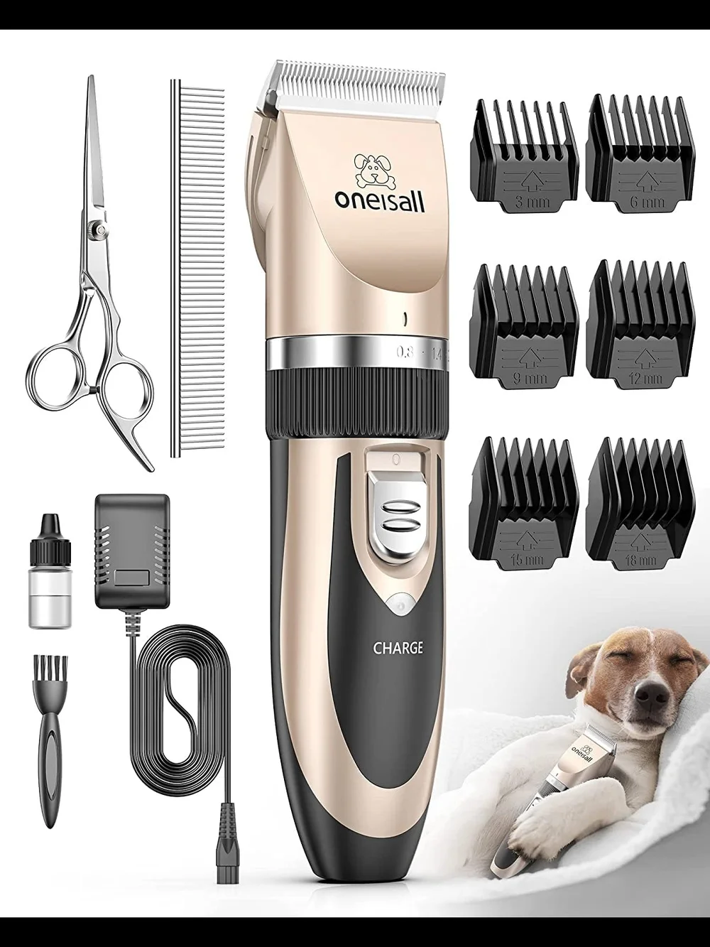 oneisall Dog Clippers Grooming Kit for Dogs Cats Pets